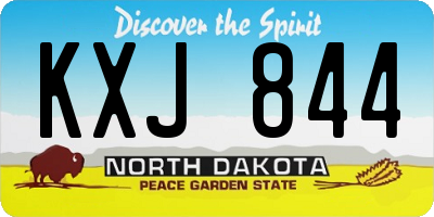 ND license plate KXJ844