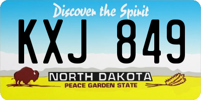 ND license plate KXJ849
