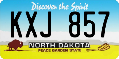 ND license plate KXJ857