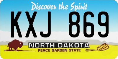 ND license plate KXJ869