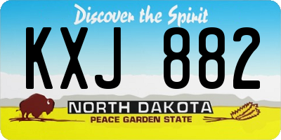 ND license plate KXJ882