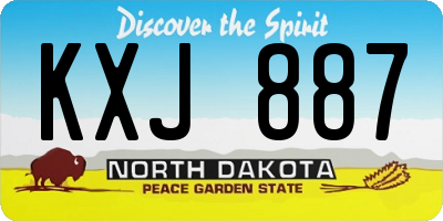ND license plate KXJ887