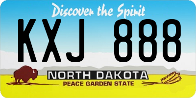 ND license plate KXJ888