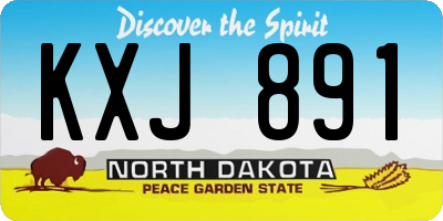 ND license plate KXJ891