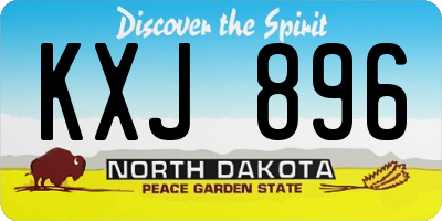 ND license plate KXJ896