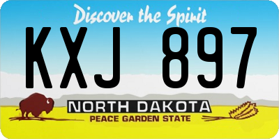 ND license plate KXJ897