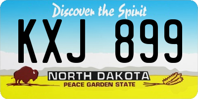 ND license plate KXJ899