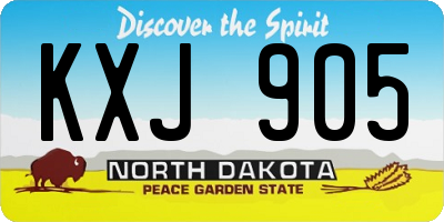 ND license plate KXJ905