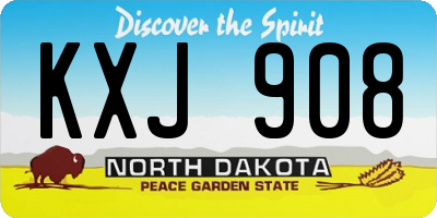 ND license plate KXJ908