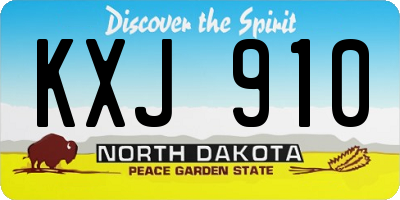 ND license plate KXJ910
