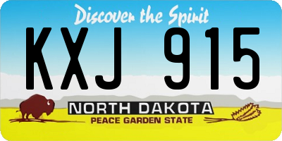 ND license plate KXJ915