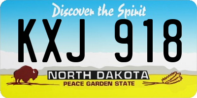 ND license plate KXJ918