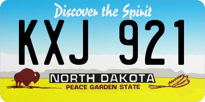 ND license plate KXJ921