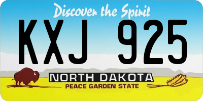 ND license plate KXJ925