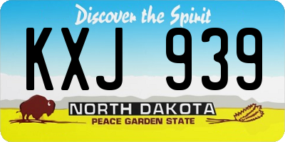 ND license plate KXJ939
