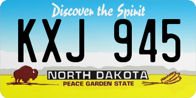 ND license plate KXJ945