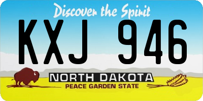 ND license plate KXJ946
