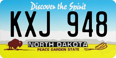 ND license plate KXJ948