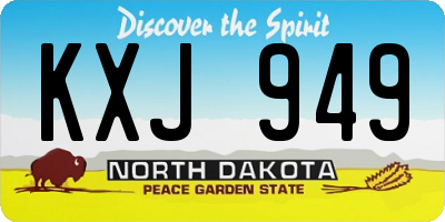 ND license plate KXJ949