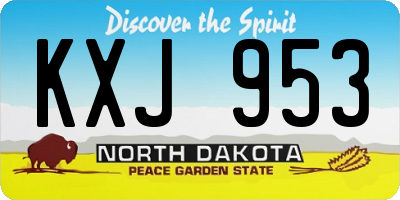 ND license plate KXJ953