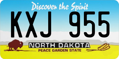 ND license plate KXJ955