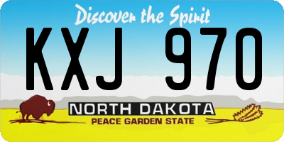 ND license plate KXJ970