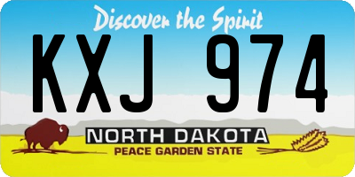ND license plate KXJ974