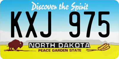 ND license plate KXJ975