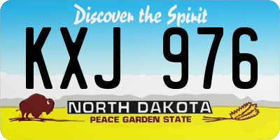 ND license plate KXJ976