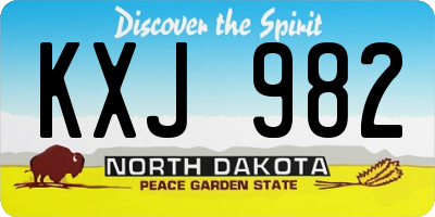 ND license plate KXJ982
