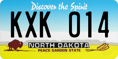 ND license plate KXK014