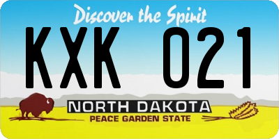 ND license plate KXK021