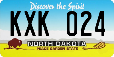 ND license plate KXK024
