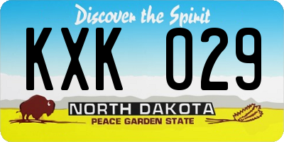 ND license plate KXK029
