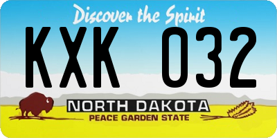ND license plate KXK032