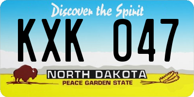 ND license plate KXK047