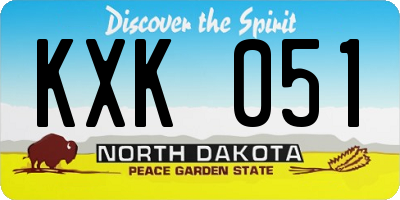 ND license plate KXK051