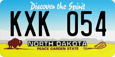 ND license plate KXK054