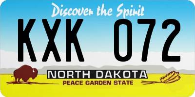 ND license plate KXK072