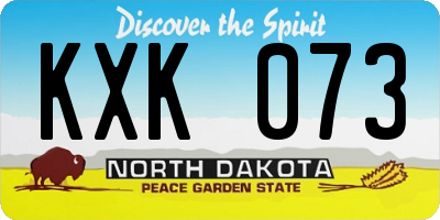 ND license plate KXK073