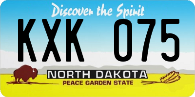 ND license plate KXK075