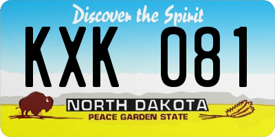 ND license plate KXK081