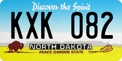 ND license plate KXK082