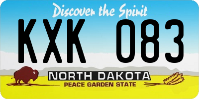 ND license plate KXK083