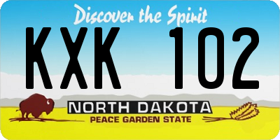 ND license plate KXK102