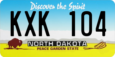 ND license plate KXK104