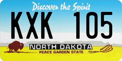 ND license plate KXK105