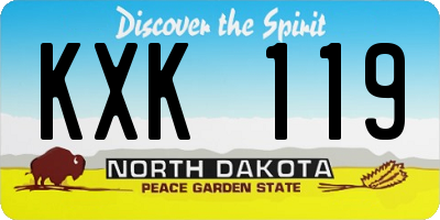 ND license plate KXK119