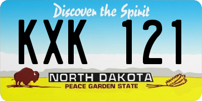 ND license plate KXK121