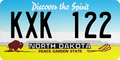 ND license plate KXK122